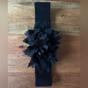 Black Floral Belt